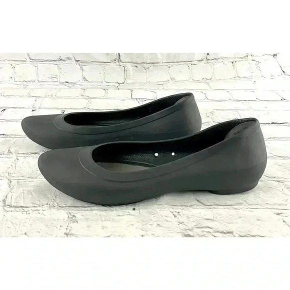 CROCS Gray Flats Iconic Comforts Slip On Shoes Sz 9 - Picture 9 of 9